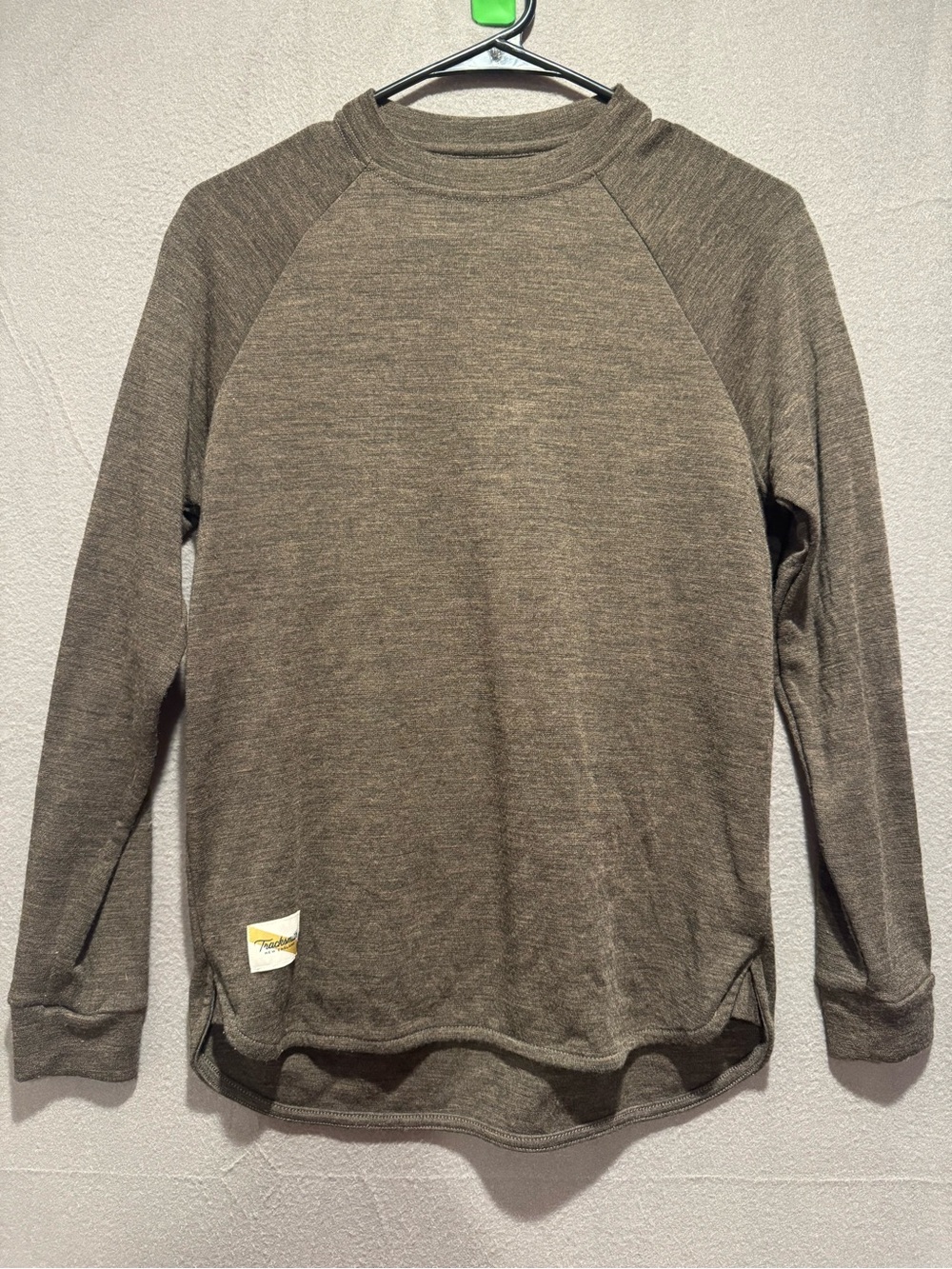 Tracksmith Olive Mélange Crewneck Long Sleeve